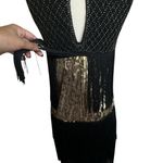 BABEYOND Flapper Dress XL Long Fringe Showgirl Dress Roaring 20s Sequins Beaded Black Photo 11