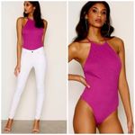 ZARA  Pink Halter Sleeveless Stretch Bodysuit Crew Neck One Piece Size Large Photo 2