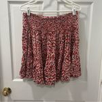 Natural Life  Women’s Floral Mini Skirt Size Large Red/White Cottagecore Pull On Photo 2