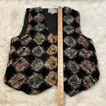 New Directions Size Medium Black Vintage Cotton Vest Sleeveless Retro Funky Photo 4