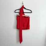 Reformation  | Allegra Cotton Halter Scarf Knit Sweater Tank Sun-Dried Tomato Red Photo 4