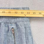 Athleta  Cabo Linen Joggers Pants Chambray Blue Zip Pockets Womens 2‎ Athleisure Photo 7