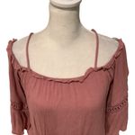 Roommates  Blush Ruffled Blouse Off Shoulder Option Excellent Condition Size M Photo 3