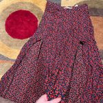 ZARA Women Floral Print Boho Style High Waisted Slit Cutout Midi Skirt Small Photo 1