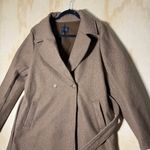 Love Tree Women’s Belted Long Coat Size Large Brown Polyester Style Peacoat Photo 1