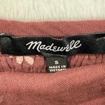 Madewell Embroidered Floral Peplum Top Gauze Tie Back Maroon Womens Size S Photo 3