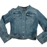 Calvin Klein Jeans Denim Jacket Womens Size L Snap Buttons Bib Collar Photo 0