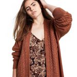 Nili Lotan X Target Cableknit Longline Cardigan Sweater Wool Blend Chunky Brown Size L Photo 2
