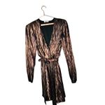 Ramy Brook Multicolor Metallic A-Line Long Sleeves Elise Vincy Dress Size Small Photo 7