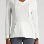 Free Fly Womens Lightweight V Neck Hoodie Casual Pullover L White Size L Photo 0