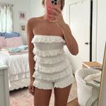 Urban Outfitters White Ruffle Romper  Photo 1