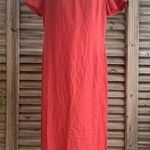 Adolfo NWT  Studio Coral Linen Maxi Dress Vintage 12 Photo 0