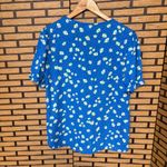 7th Ray  Blue Floral‎ Blouse Size Large Photo 1
