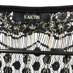 Kaktus Crochet Knit Black White Asymmetrical Button Up Cardigan Vest Large Photo 9