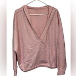 Onowear Fit long sleeve pink hooded pull on sweatshirt NWOT Size L Photo 0
