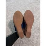 b.o.c Women's Blue Leather Cork Floral Wedge Heel Sandals Slides Size 9 Photo 4