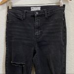 Free People  Destroyed Long & Lean Black Jeans 27 Photo 7