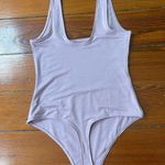 Parade Lavender Rounded Square Neck Thong Bodysuit ~ Size Medium 💛🍄 Purple Photo 4