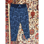 Athleta Trekkie North Jacquard Floral Jogger Pants Navy Blue Women's 6 Travel Hi Photo 1