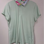 Tommy Bahama polo Golf Mint floral Shirt Women's Size XL 1/4 Zipper SPF 50 Photo 0