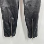ZARA The Biker Black Faux Leather Vegan Moto Zipper Ankle Crop Pants womens 2 Photo 9