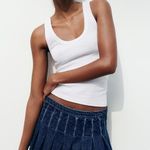 ZARA Pleated Denim Mini Skirt Photo 1