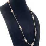 J.Crew  Crystal Long Necklace in Gold Tone Chain Photo 3