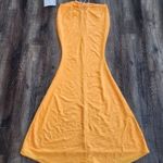Retrofête Retrofete Orange Maxi Dress Pearl Halter Size Small Sample Photo 4