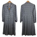 NWT Boden Pleated Skirt Midi Shirt Dress Size 8P Navy Flower Stem Office Preppy Blue Photo 1