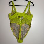 Savage X Fenty Floral Lace Corset Teddy Bodysuit Neon Green 3X Photo 5