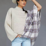 Anthropologie Pilcro Mixed Plaid Poncho One Size Photo 0