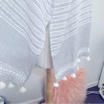 Swimsuit Cover Up Top Festival wear Grey stripe with tassels Size M Photo 1