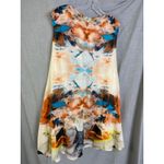 Âme Sœur Berlin Handmade Abstract Silk Blend Tunic Dress 10 Artwear Germany Orange Size 6 Photo 5