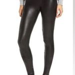 Spanx  Black Faux Leather Leggings 2437 Size Medium Shaping Slimming Compression Photo 0