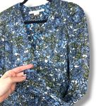 Veronica Beard NWOT Saera Blue Multi Floral Smocked Crepe Mini Dress Size 0 Photo 6