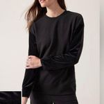 Athleta Retroplush Velvet Mixed Media Crewneck Oversized Sweatshirt Size M #2373 Photo 1