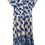 ZARA Blue Floral Tiered Midi Dress Women’s Size XS Photo 0