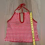ZARA  Red & White Crochet Crop Top with Key Hole - Size Small Photo 5