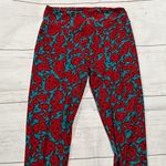 LuLaRoe  red and blue one size leggings Photo 2