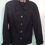 Chico's Chico’s Navy textured jacket layering full button size S‎ Photo 0