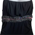 Vintage 90s Black Asymmetrical Ruffle Goth Dress XS Photo 12