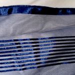 Elegant Navy Blue Striped Satin/Rayon Scarf/wrap. Rolled edges. Size 15”by 60”. Photo 6
