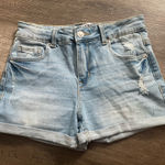 Wax Jean  Light Blue Distressed Jean Shorts Photo 0