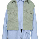 Mango Quilted Vest with Buttons Pastel Green NWT Small Photo 0