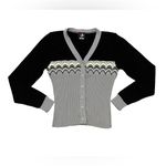 No Boundaries Vintage  Y2K Cardigan Size M Juniors Gray Black White Green Photo 1