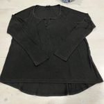 Brandy Melville  Ribbed Long Sleeve Top Henley Neckline Casual One‎ Size Photo 0