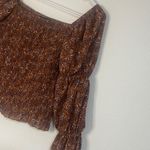 I.N. San Francisco  Floral Smocked Top in Brown Photo 3