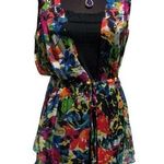 Cache  Silk Floral Tunic + Black Stretch Cami Lot 2 Top New Self Belt NWT $118 Photo 0