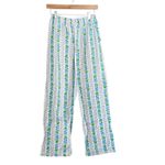 Vintage Wendy Lee White Blue Green Floral Pajama Set Sz M Size M Photo 5