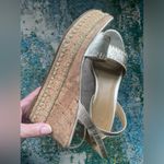 Jack Rogers gold embroidered ankle wrap espadrille wedge sandals, size 9.5M Photo 6